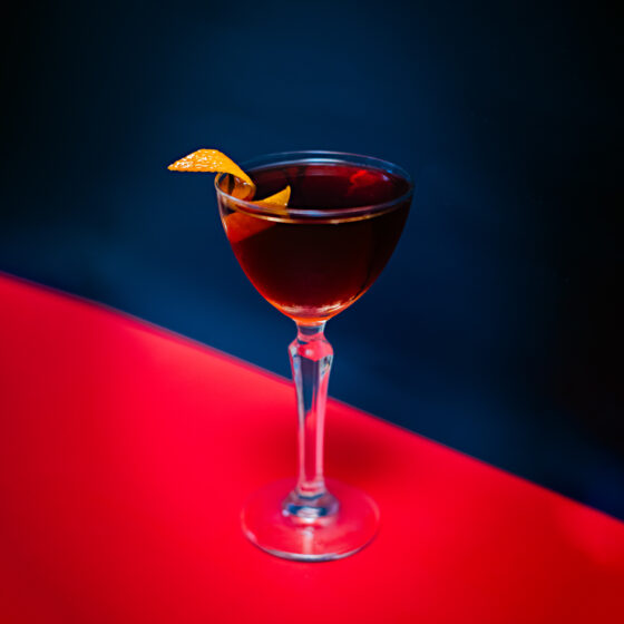 Kissa Kissa | 'Round Midnight black Manhattan with amaro and plum liqueur cocktail | Vinyl jazz cocktail bar | Brooklyn NY USA