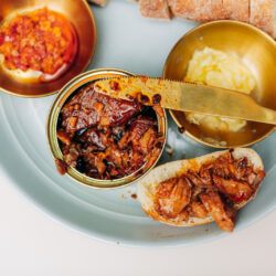 Kissa Kissa | smoked salmon conservas plate | Vinyl jazz cocktail bar | Brooklyn NY USA