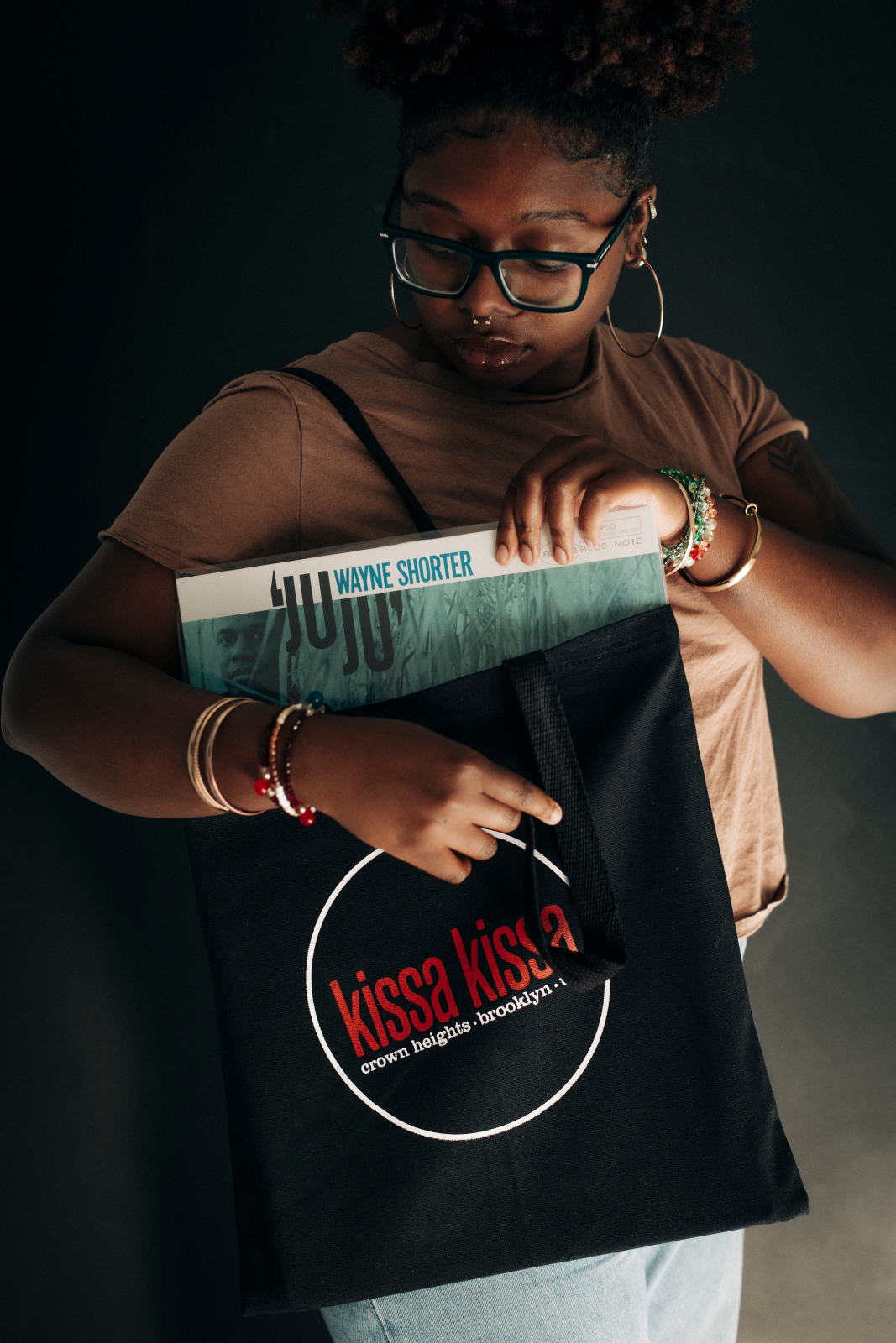 The listening room at Kissa Kissa — vinyl bar and speakers, Crown Heights Brooklyn