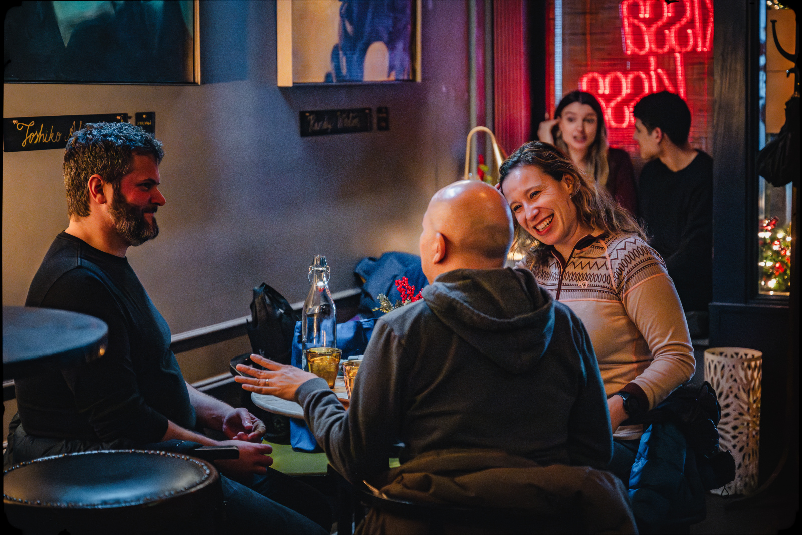 Audiophile turntable and tube amplifier setup at a NYC listening bar — what separates a real hi-fi vinyl bar from a bar with a record player