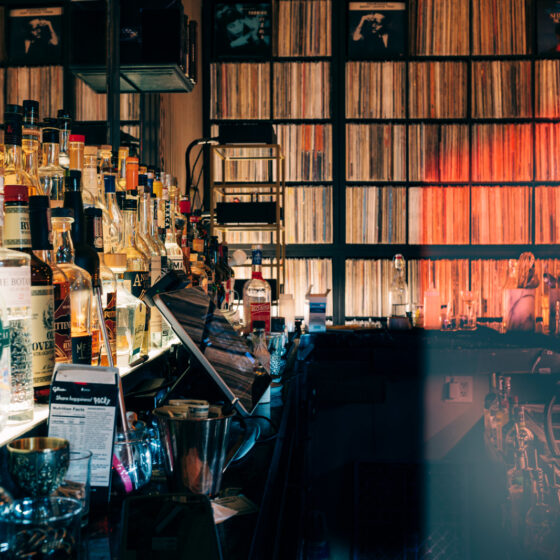 Warm lighting and cocktails at Kissa Kissa jazz bar Crown Heights Brooklyn