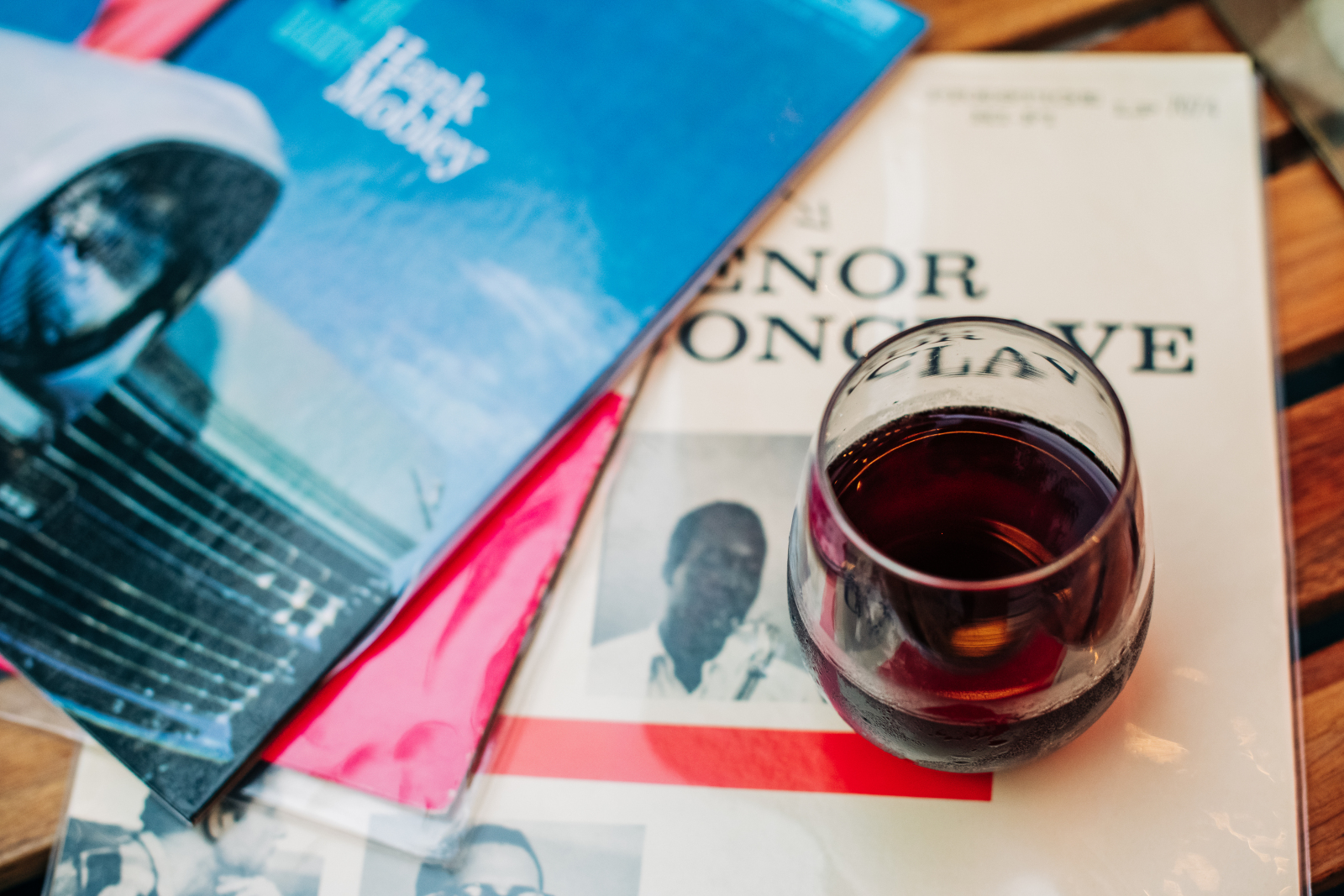 Browsing the vinyl collection at Kissa Kissa — Crown Heights, Brooklyn