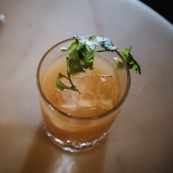 Kissa Kissa | Roots & Herbs Cilantro infused vodka · sweet pea amaro · carrot · turmeric · ginger · lime | Vinyl jazz cocktail bar | Brooklyn NY USA