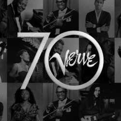 Verve Records 70th Anniversary 2026 celebration banner featuring iconic album covers from the legendary jazz label