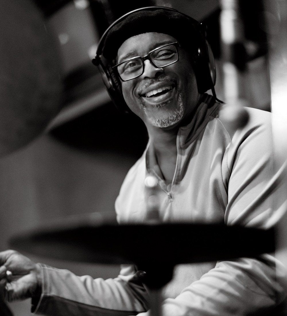 Drummer Herlin Riley at the French Postcard session