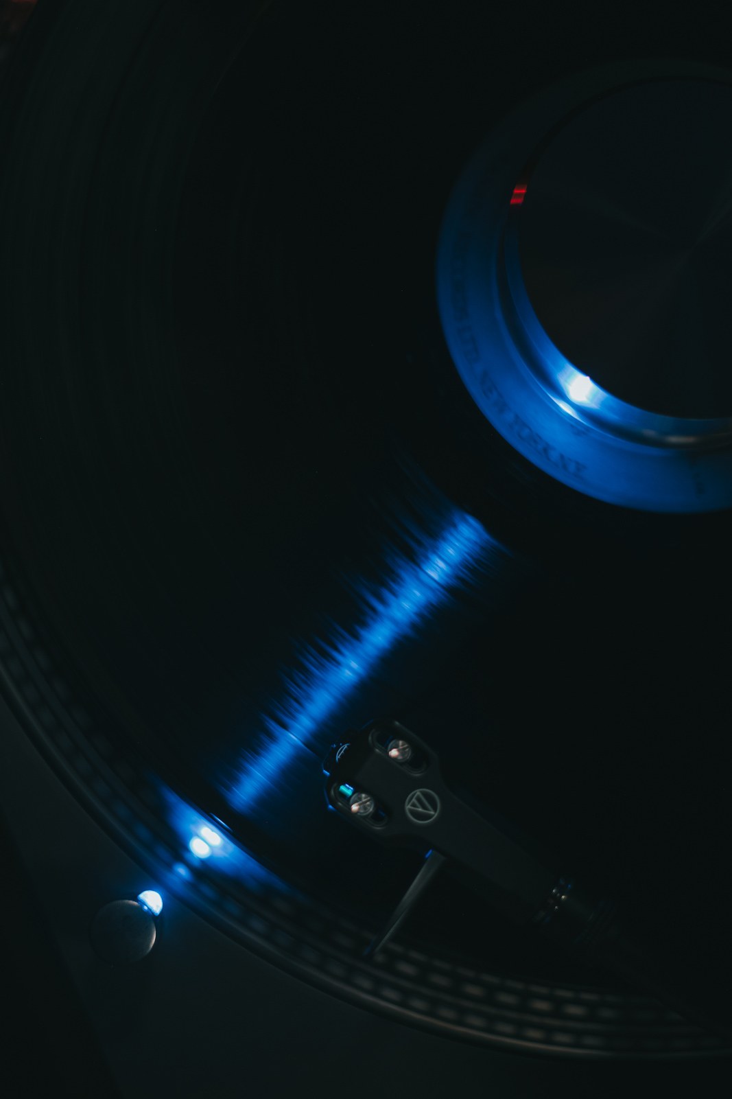 A record on the turntable at Kissa Kissa, Crown Heights Brooklyn