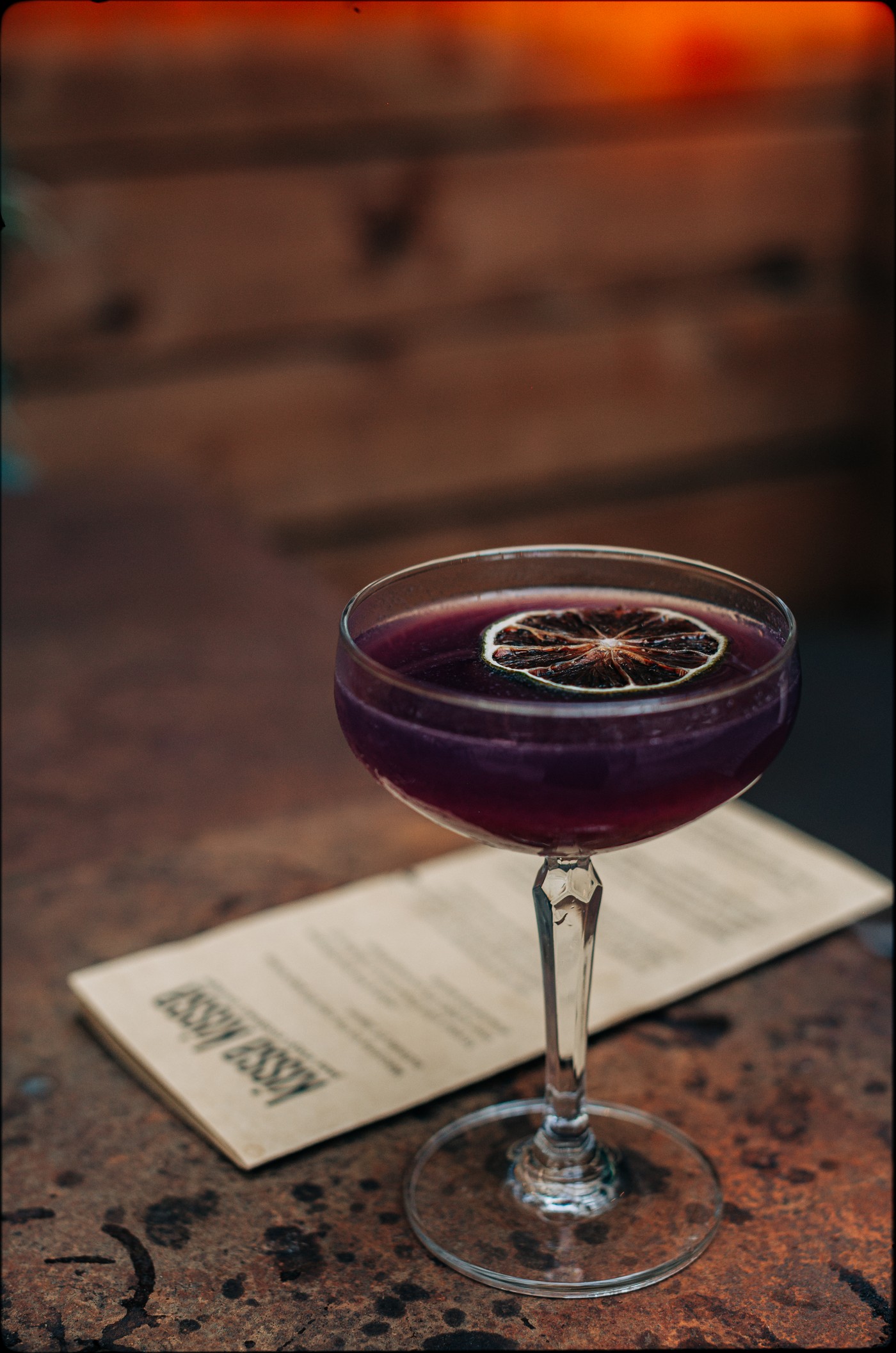 The Mood Indigo cocktail at Kissa Kissa -- aged rum, pineapple liqueur, butterfly pea flower and lemon