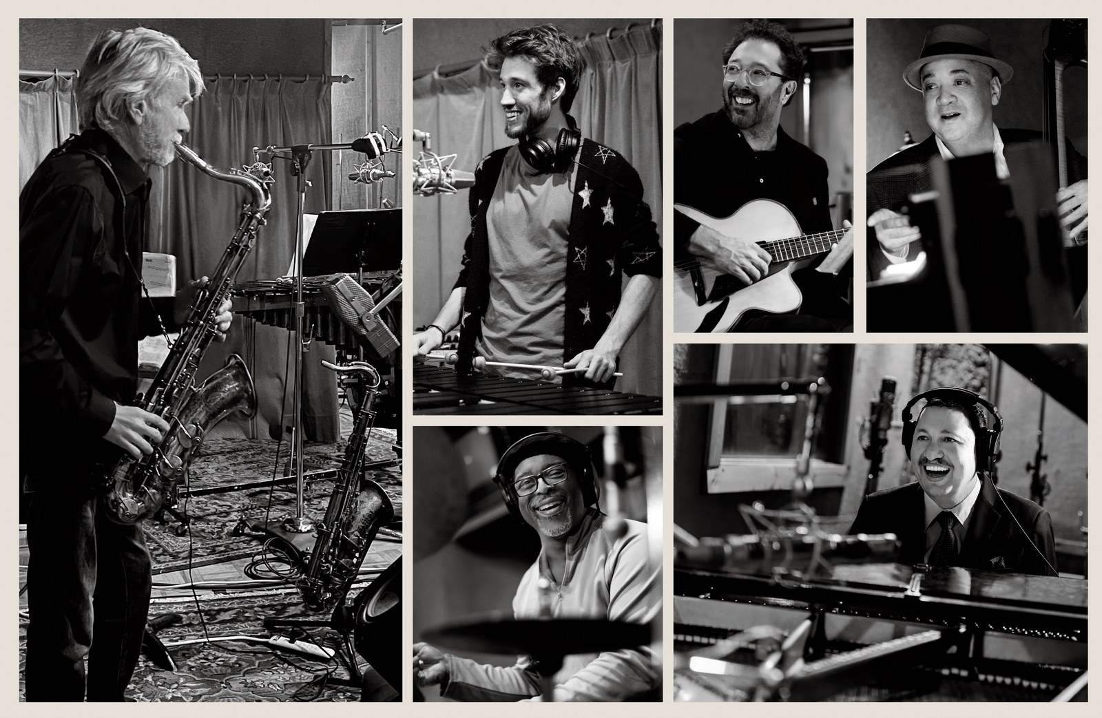 The French Postcard sextet at Sear Sound: Bennie Wallace, Simon Moullier, Anthony Wilson, Peter Washington, Herlin Riley and Donald Vega